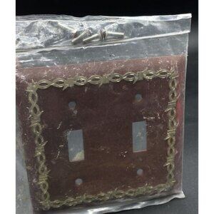 Rustic Accents Double Light Switch Plate Cover Metal Barbwire